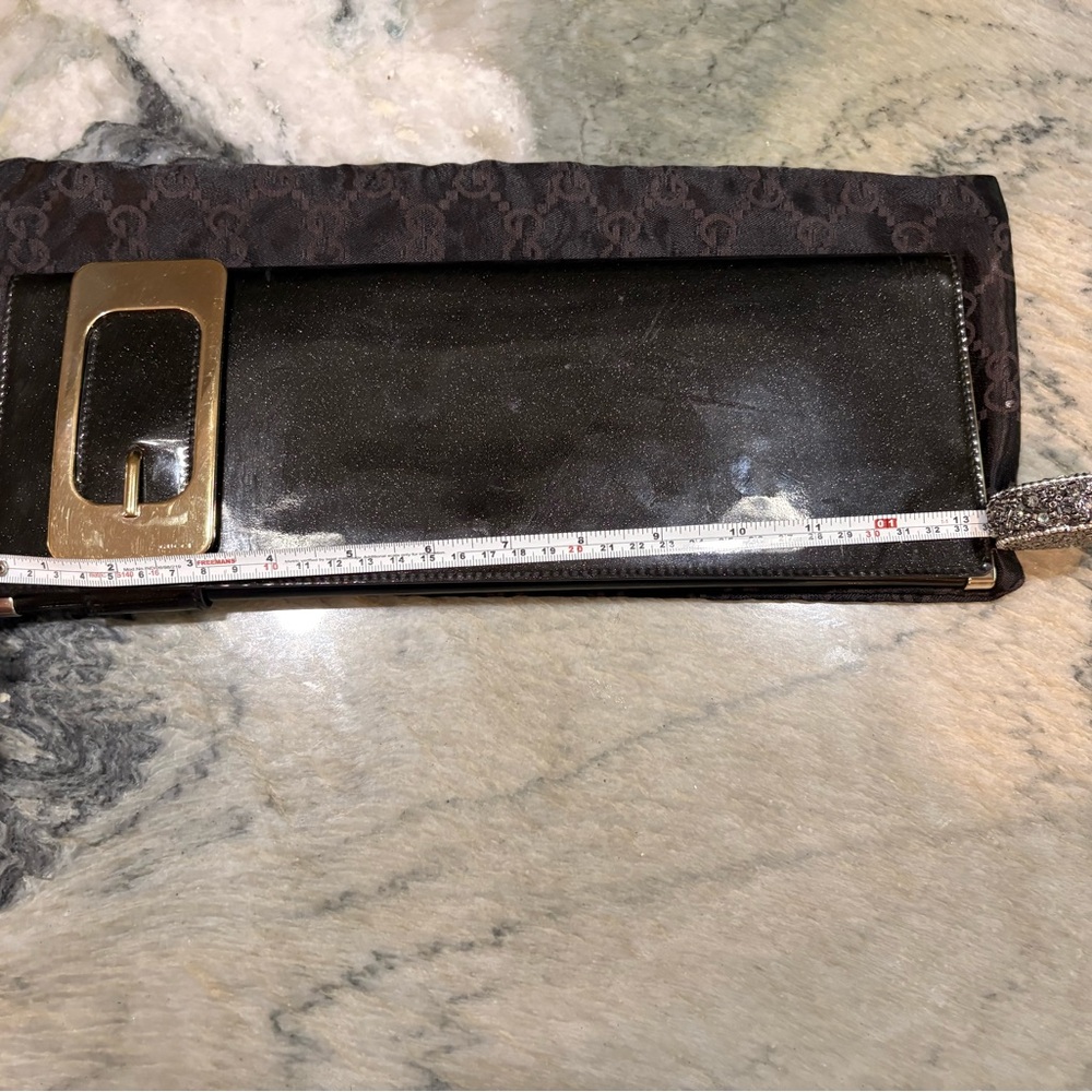 Gucci Black Clutch with Gold Buckle - Picture 7 of 10